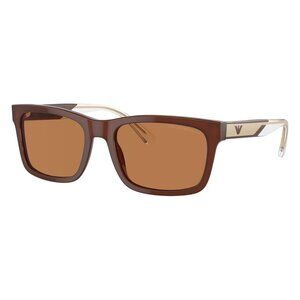 New EMPORIO ARMANI Brown Rectangle EA4224 6095/73 Sunglasses Women